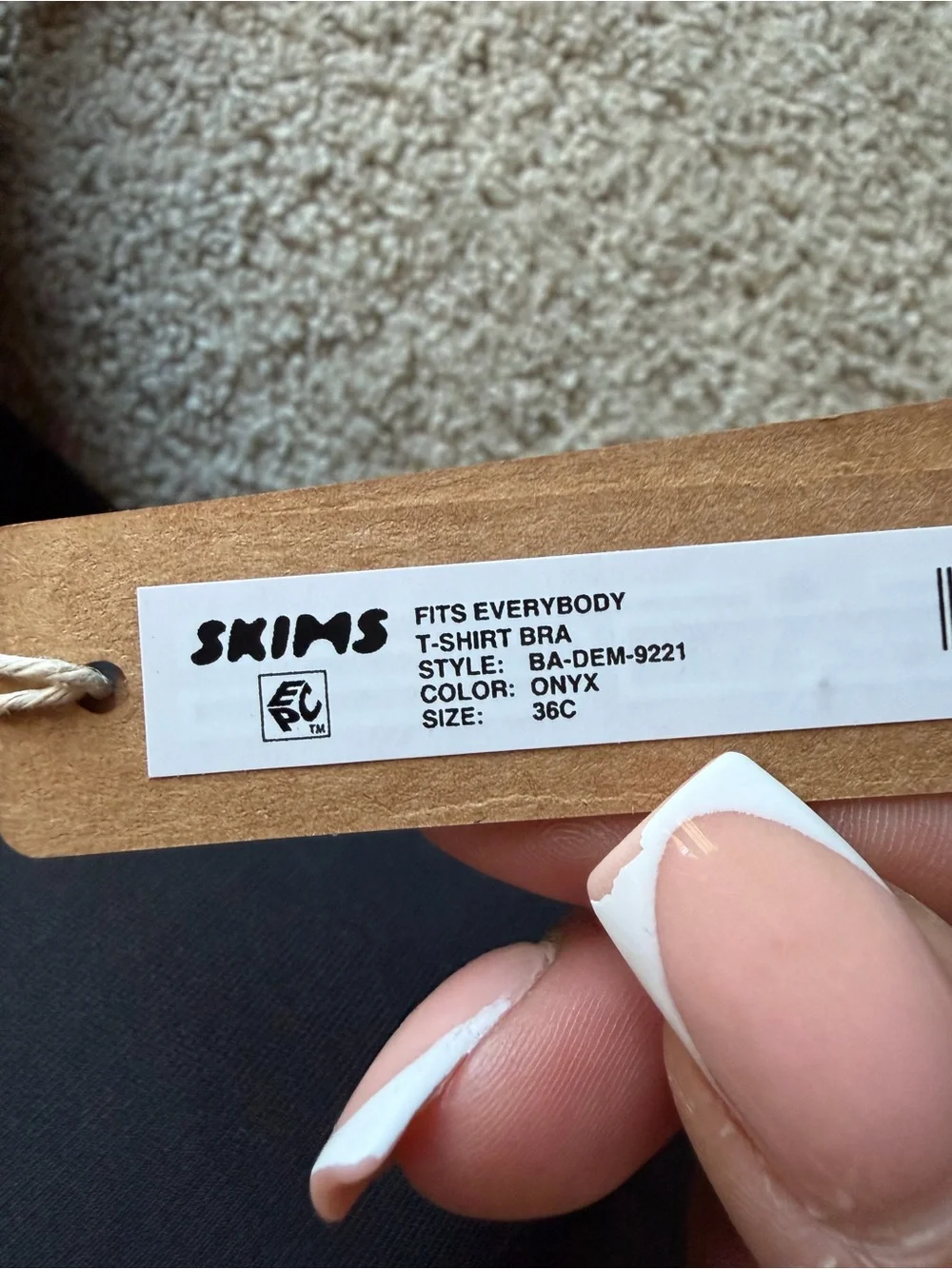 SKIMS Black Smooth T-Shirt Bra 36C - Picture 3 of 6